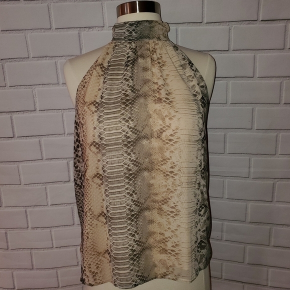 SNAKE print chiffon tank blouse. XS. NWT - Picture 1 of 9